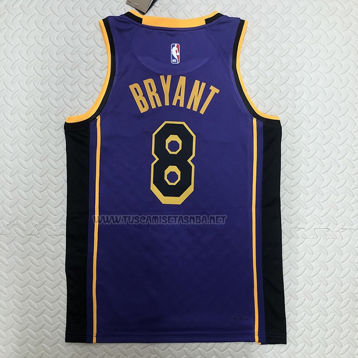 Camiseta Kobe Bryant NO 8 Los Angeles Lakers Statement 2022-23 Violeta